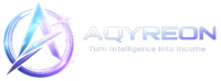 futuristic aqyreon logo with glowing elements