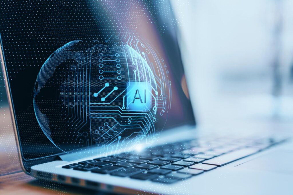 close up of laptop with abstract glowing ai sphere 2026 03 26 05 17 41 utc (1)